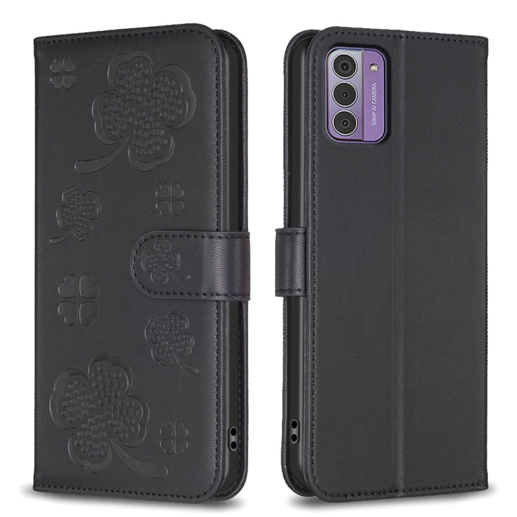 Four-leaf Embossed Leather Phone Case, For Nokia G42 / G310, For Nokia C22, For Nokia C12, For Nokia G22, For Nokia C32, For Nokia G11 / G21