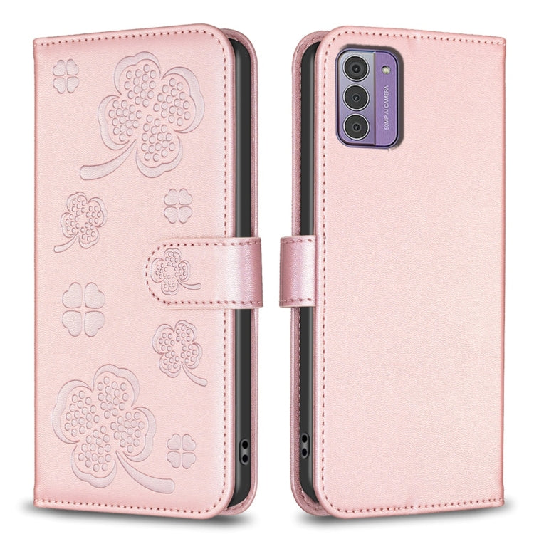 Four-leaf Embossed Leather Phone Case, For Nokia G42 / G310, For Nokia C22, For Nokia C12, For Nokia G22, For Nokia C32, For Nokia G11 / G21