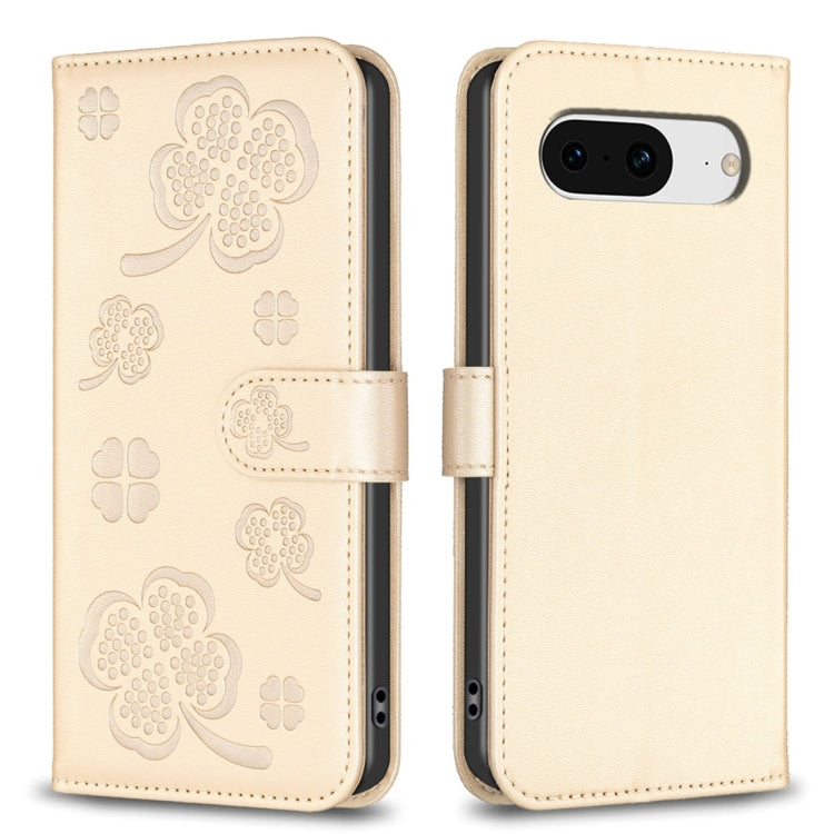 Four-leaf Embossed Leather Phone Case, For Google Pixel 11 / 11 Pro, For Google Pixel 8a, For Google Pixel 8 Pro, For Google Pixel 8, For Google Pixel 7a, For Google Pixel 7 Pro, For Google Pixel 7