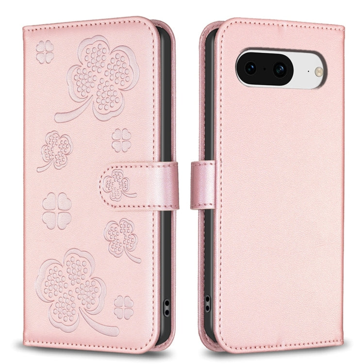 Four-leaf Embossed Leather Phone Case, For Google Pixel 11 / 11 Pro, For Google Pixel 8a, For Google Pixel 8 Pro, For Google Pixel 8, For Google Pixel 7a, For Google Pixel 7 Pro, For Google Pixel 7