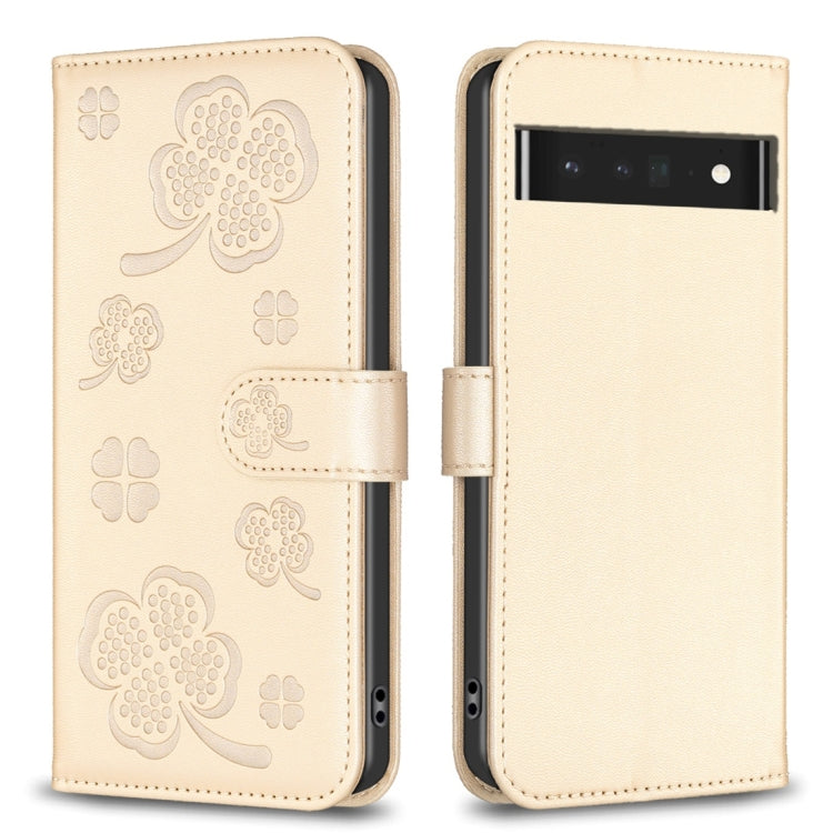 Four-leaf Embossed Leather Phone Case, For Google Pixel 11 / 11 Pro, For Google Pixel 8a, For Google Pixel 8 Pro, For Google Pixel 8, For Google Pixel 7a, For Google Pixel 7 Pro, For Google Pixel 7