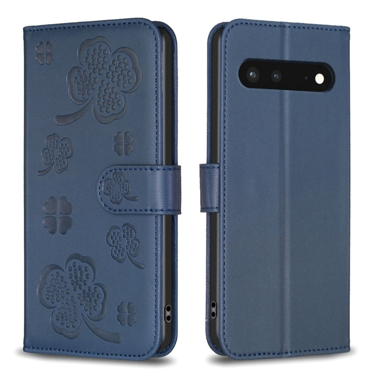 Four-leaf Embossed Leather Phone Case, For Google Pixel 11 / 11 Pro, For Google Pixel 8a, For Google Pixel 8 Pro, For Google Pixel 8, For Google Pixel 7a, For Google Pixel 7 Pro, For Google Pixel 7