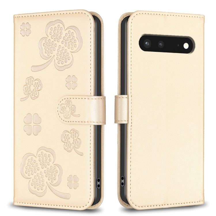 Four-leaf Embossed Leather Phone Case, For Google Pixel 11 / 11 Pro, For Google Pixel 8a, For Google Pixel 8 Pro, For Google Pixel 8, For Google Pixel 7a, For Google Pixel 7 Pro, For Google Pixel 7