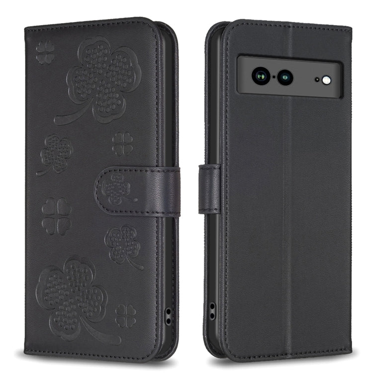 Four-leaf Embossed Leather Phone Case, For Google Pixel 11 / 11 Pro, For Google Pixel 8a, For Google Pixel 8 Pro, For Google Pixel 8, For Google Pixel 7a, For Google Pixel 7 Pro, For Google Pixel 7