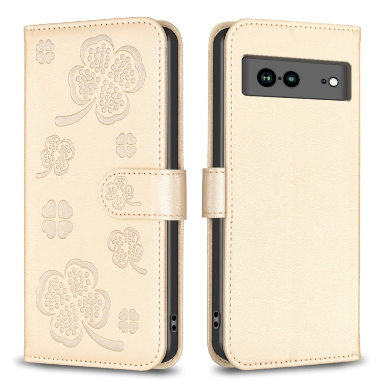Four-leaf Embossed Leather Phone Case, For Google Pixel 11 / 11 Pro, For Google Pixel 8a, For Google Pixel 8 Pro, For Google Pixel 8, For Google Pixel 7a, For Google Pixel 7 Pro, For Google Pixel 7