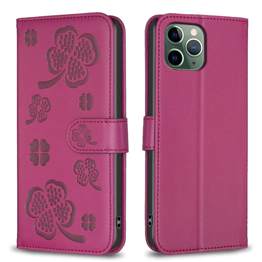 Four-leaf Embossed Leather Phone Case, For iPhone 11 Pro, For iPhone X / XS, For iPhone XR, For iPhone XS Max, For iPhone 7 Plus / 8 Plus
