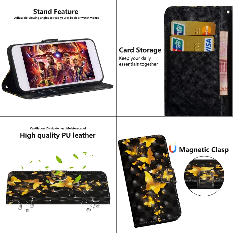 3D Painting Pattern Horizontal Flip TPU + PU Leather Case with Holder & Card Slots & Wallet & Lanyard, For LG K30 (2019), For LG K40S, For LG K41S, For LG K61, For LG Q70