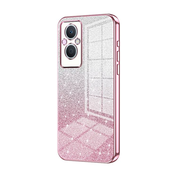 Gradient Glitter Powder Electroplated Phone Case, For OPPO Find X6 Pro, For OPPO Find X6, For OPPO Reno8 T 5G, For OPPO Reno7 Z 5G / F21 Pro 5G, For OPPO A58 5G / A58x 5G, For OPPO Reno9 / Reno9 Pro