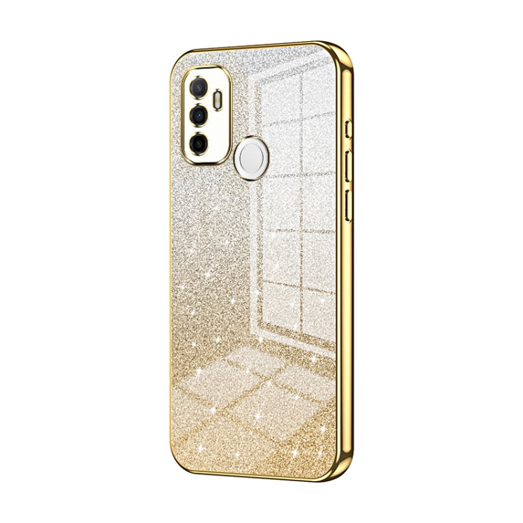 Gradient Glitter Powder Electroplated Phone Case, For OPPO A36 / A76 / A96 4G Global, For OPPO A55 5G / A56 / A53s 5G, For OPPO A53 2020 / A32 / A11s, For OPPO K9x, For OPPO Reno7 Pro, For OPPO Reno7 5G