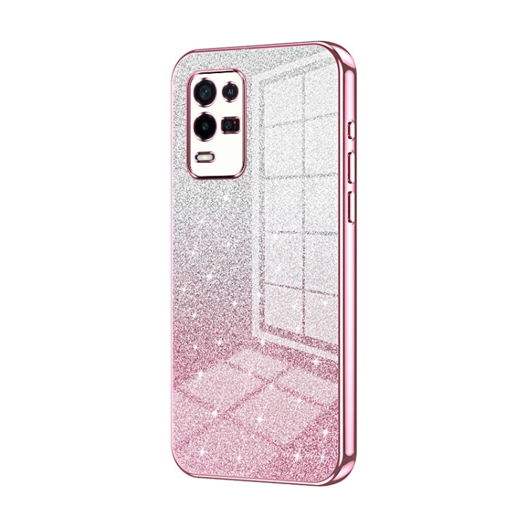 Gradient Glitter Powder Electroplated Phone Case, For OPPO A36 / A76 / A96 4G Global, For OPPO A55 5G / A56 / A53s 5G, For OPPO A53 2020 / A32 / A11s, For OPPO K9x, For OPPO Reno7 Pro, For OPPO Reno7 5G