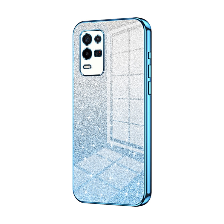 Gradient Glitter Powder Electroplated Phone Case, For OPPO A36 / A76 / A96 4G Global, For OPPO A55 5G / A56 / A53s 5G, For OPPO A53 2020 / A32 / A11s, For OPPO K9x, For OPPO Reno7 Pro, For OPPO Reno7 5G