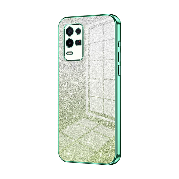 Gradient Glitter Powder Electroplated Phone Case, For OPPO A36 / A76 / A96 4G Global, For OPPO A55 5G / A56 / A53s 5G, For OPPO A53 2020 / A32 / A11s, For OPPO K9x, For OPPO Reno7 Pro, For OPPO Reno7 5G