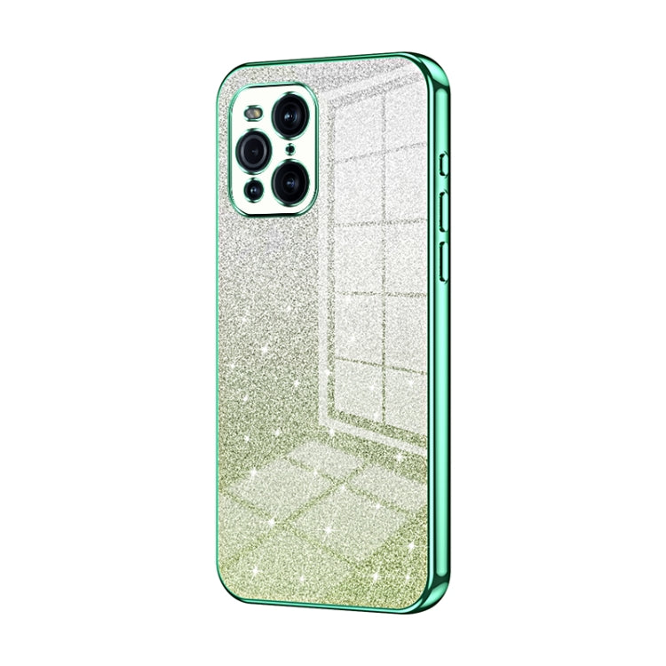 Gradient Glitter Powder Electroplated Phone Case, For OPPO A94 4G, For OPPO Find X3 / Find X3 Pro, For OPPO Reno5 4G/5G / Reno5 K, For OPPO Reno5 Pro+, For OPPO Reno5 Pro, For OPPO K7x / Realme V5 5G