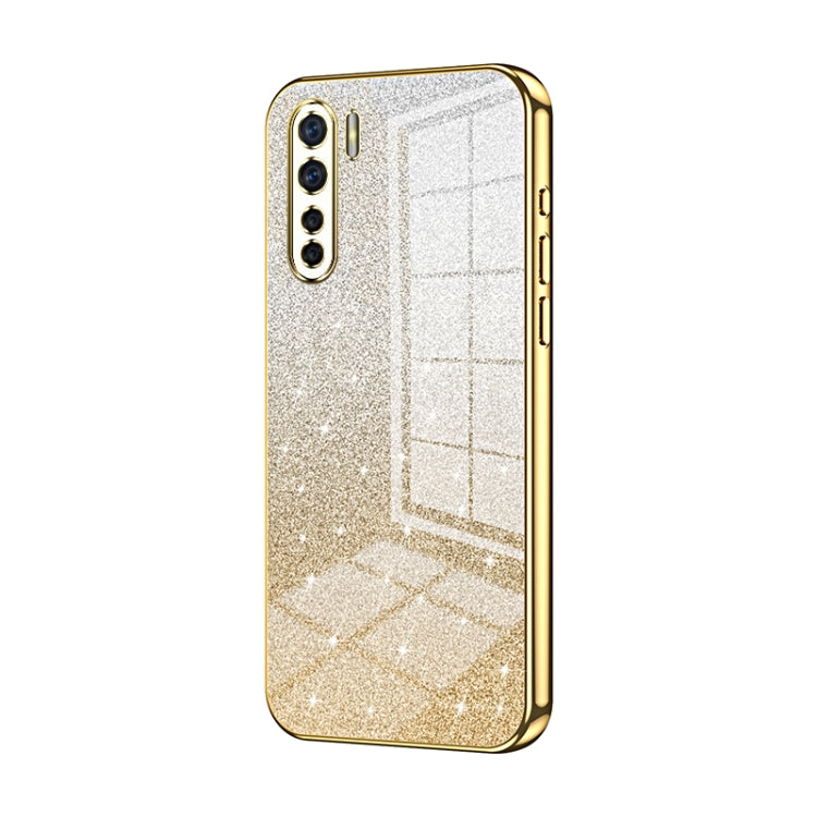 Gradient Glitter Powder Electroplated Phone Case, For OPPO A52 / A72 / A92, For OPPO Reno3 4G / F15 / A91, For OPPO Reno3 Pro, For OPPO A8 / A31 2020, For OPPO A91, For OPPO Reno2 Z / Reno2 F
