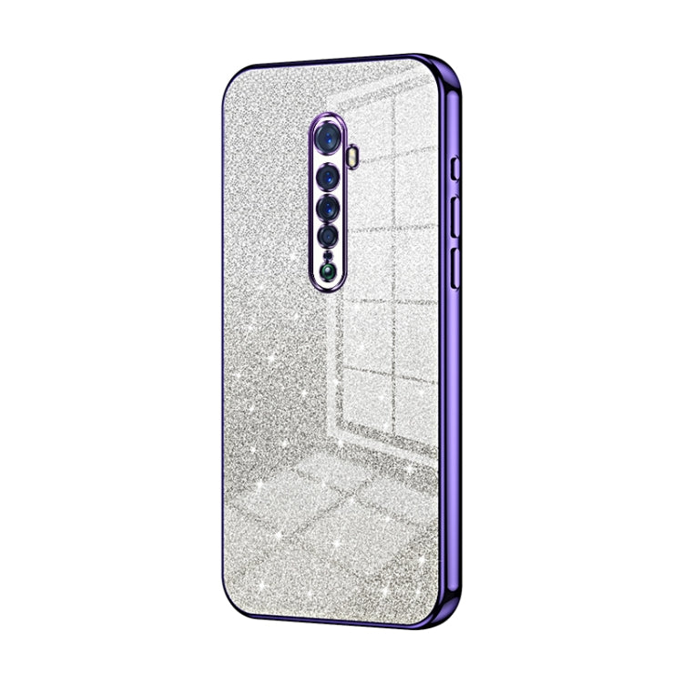 Gradient Glitter Powder Electroplated Phone Case, For OPPO K5 / Realme XT/XT 730G, For OPPO A11x / A9 2020, For OPPO Reno2