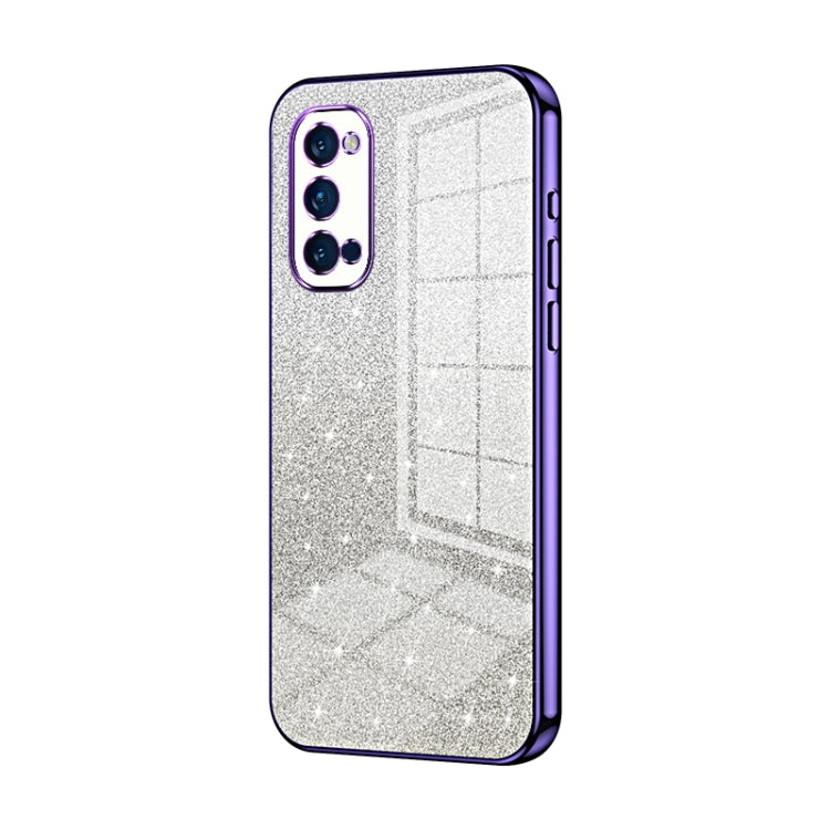 Gradient Glitter Powder Electroplated Phone Case, For OPPO A92s / Reno4 Z 5G, For OPPO A72 5G / A73 5G, For OPPO Reno4 SE, For OPPO Reno3 5G / Find X2 Lite, For OPPO Reno4, For OPPO Reno4 Pro