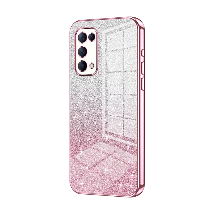 Gradient Glitter Powder Electroplated Phone Case, For OPPO A94 4G, For OPPO Find X3 / Find X3 Pro, For OPPO Reno5 4G/5G / Reno5 K, For OPPO Reno5 Pro+, For OPPO Reno5 Pro, For OPPO K7x / Realme V5 5G