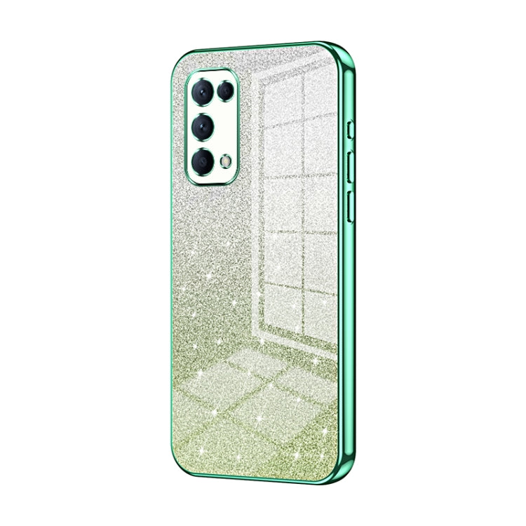 Gradient Glitter Powder Electroplated Phone Case, For OPPO A94 4G, For OPPO Find X3 / Find X3 Pro, For OPPO Reno5 4G/5G / Reno5 K, For OPPO Reno5 Pro+, For OPPO Reno5 Pro, For OPPO K7x / Realme V5 5G