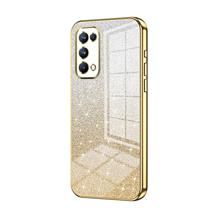 Gradient Glitter Powder Electroplated Phone Case, For OPPO A94 4G, For OPPO Find X3 / Find X3 Pro, For OPPO Reno5 4G/5G / Reno5 K, For OPPO Reno5 Pro+, For OPPO Reno5 Pro, For OPPO K7x / Realme V5 5G