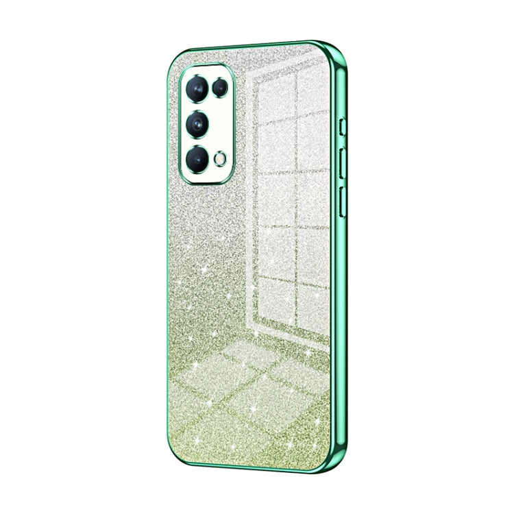 Gradient Glitter Powder Electroplated Phone Case, For OPPO A94 4G, For OPPO Find X3 / Find X3 Pro, For OPPO Reno5 4G/5G / Reno5 K, For OPPO Reno5 Pro+, For OPPO Reno5 Pro, For OPPO K7x / Realme V5 5G