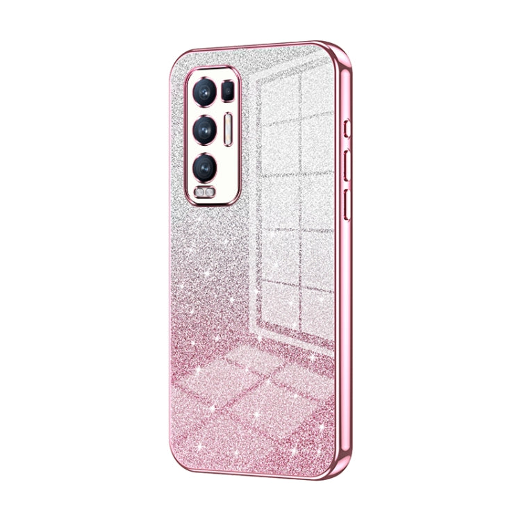 Gradient Glitter Powder Electroplated Phone Case, For OPPO A94 4G, For OPPO Find X3 / Find X3 Pro, For OPPO Reno5 4G/5G / Reno5 K, For OPPO Reno5 Pro+, For OPPO Reno5 Pro, For OPPO K7x / Realme V5 5G