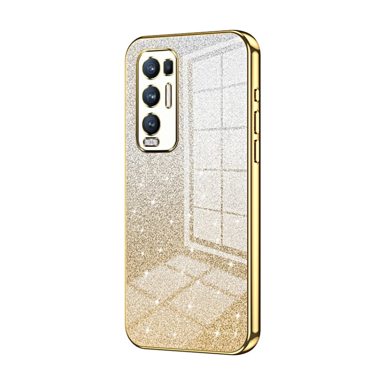 Gradient Glitter Powder Electroplated Phone Case, For OPPO A94 4G, For OPPO Find X3 / Find X3 Pro, For OPPO Reno5 4G/5G / Reno5 K, For OPPO Reno5 Pro+, For OPPO Reno5 Pro, For OPPO K7x / Realme V5 5G