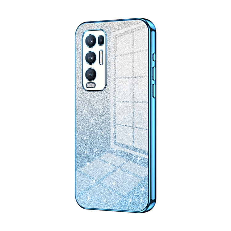 Gradient Glitter Powder Electroplated Phone Case, For OPPO A94 4G, For OPPO Find X3 / Find X3 Pro, For OPPO Reno5 4G/5G / Reno5 K, For OPPO Reno5 Pro+, For OPPO Reno5 Pro, For OPPO K7x / Realme V5 5G