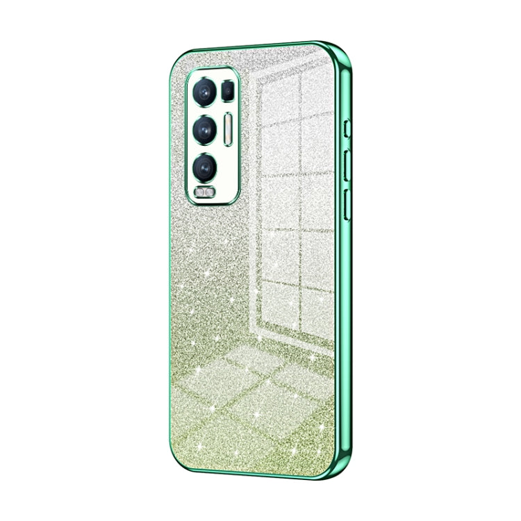 Gradient Glitter Powder Electroplated Phone Case, For OPPO A94 4G, For OPPO Find X3 / Find X3 Pro, For OPPO Reno5 4G/5G / Reno5 K, For OPPO Reno5 Pro+, For OPPO Reno5 Pro, For OPPO K7x / Realme V5 5G