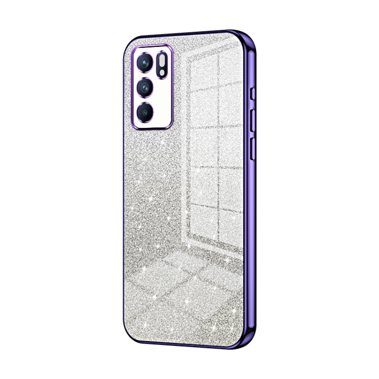 Gradient Glitter Powder Electroplated Phone Case, For OPPO Reno7 SE, For OPPO K9 Pro, For OPPO A93s 5G, For OPPO Reno6 Indian / Malay, For OPPO Reno6 Pro Indian, For OPPO K9
