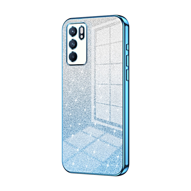 Gradient Glitter Powder Electroplated Phone Case, For OPPO Reno7 SE, For OPPO K9 Pro, For OPPO A93s 5G, For OPPO Reno6 Indian / Malay, For OPPO Reno6 Pro Indian, For OPPO K9