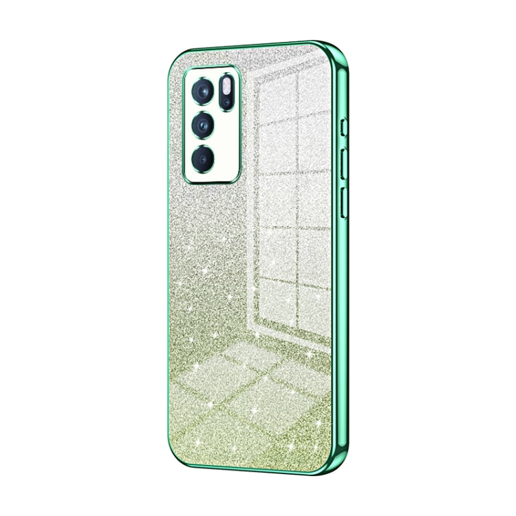 Gradient Glitter Powder Electroplated Phone Case, For OPPO Reno7 SE, For OPPO K9 Pro, For OPPO A93s 5G, For OPPO Reno6 Indian / Malay, For OPPO Reno6 Pro Indian, For OPPO K9