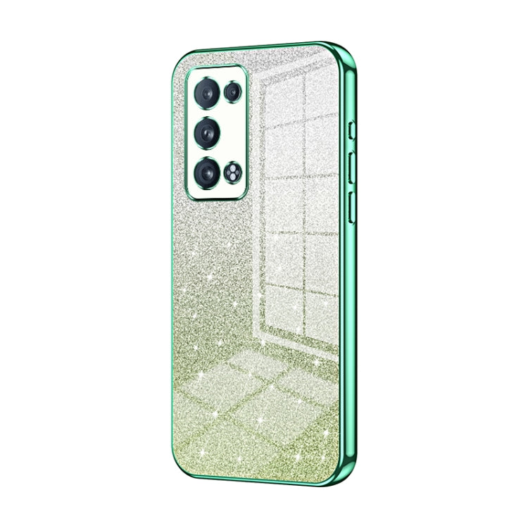 Gradient Glitter Powder Electroplated Phone Case, For OPPO Reno8, For OPPO Reno6 Pro+, For OPPO K10 Pro, For OPPO A57 5G, For OPPO Find X5 Pro, For OPPO Find X5
