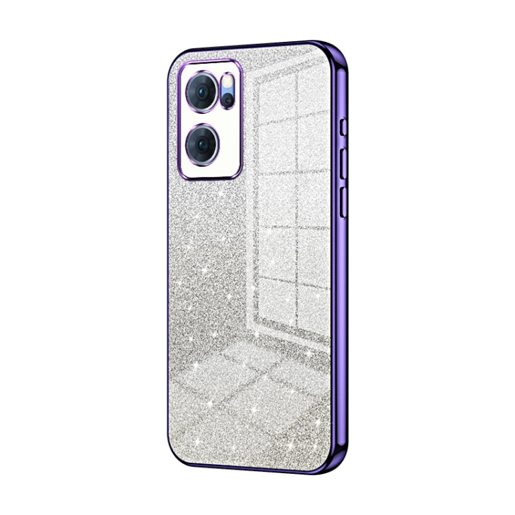 Gradient Glitter Powder Electroplated Phone Case, For OPPO A36 / A76 / A96 4G Global, For OPPO A55 5G / A56 / A53s 5G, For OPPO A53 2020 / A32 / A11s, For OPPO K9x, For OPPO Reno7 Pro, For OPPO Reno7 5G