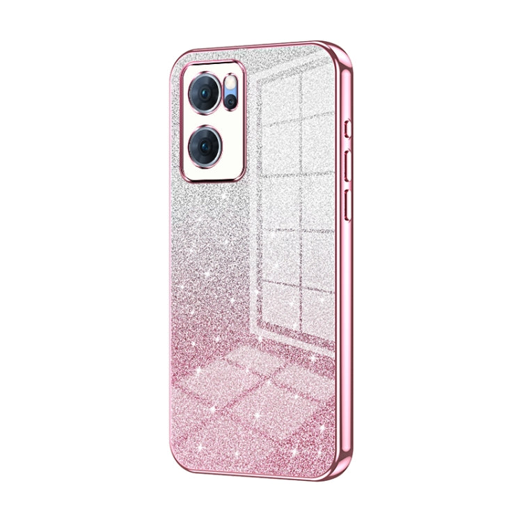 Gradient Glitter Powder Electroplated Phone Case, For OPPO A36 / A76 / A96 4G Global, For OPPO A55 5G / A56 / A53s 5G, For OPPO A53 2020 / A32 / A11s, For OPPO K9x, For OPPO Reno7 Pro, For OPPO Reno7 5G