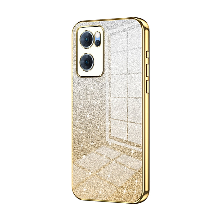 Gradient Glitter Powder Electroplated Phone Case, For OPPO A36 / A76 / A96 4G Global, For OPPO A55 5G / A56 / A53s 5G, For OPPO A53 2020 / A32 / A11s, For OPPO K9x, For OPPO Reno7 Pro, For OPPO Reno7 5G