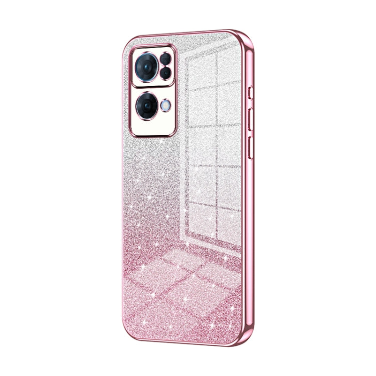 Gradient Glitter Powder Electroplated Phone Case, For OPPO A36 / A76 / A96 4G Global, For OPPO A55 5G / A56 / A53s 5G, For OPPO A53 2020 / A32 / A11s, For OPPO K9x, For OPPO Reno7 Pro, For OPPO Reno7 5G