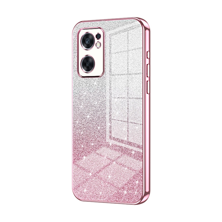 Gradient Glitter Powder Electroplated Phone Case, For OPPO Reno7 SE, For OPPO K9 Pro, For OPPO A93s 5G, For OPPO Reno6 Indian / Malay, For OPPO Reno6 Pro Indian, For OPPO K9