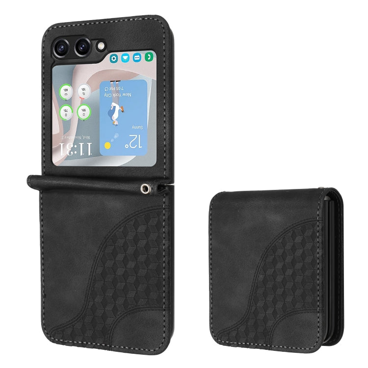 YX0060 Elephant Head Embossed Phone Leather Case with Lanyard, For Samsung Galaxy Z Fold5 5G, For Samsung Galaxy Z Flip5 5G, For Samsung Galaxy Z Fold4 5G, For Samsung Galaxy Z Flip4 5G, For Samsung Galaxy Z Flip3 5G, For Samsung Galaxy Z Fold3 5G