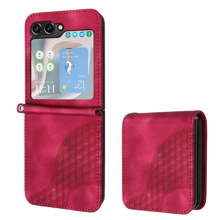 YX0060 Elephant Head Embossed Phone Leather Case with Lanyard, For Samsung Galaxy Z Fold5 5G, For Samsung Galaxy Z Flip5 5G, For Samsung Galaxy Z Fold4 5G, For Samsung Galaxy Z Flip4 5G, For Samsung Galaxy Z Flip3 5G, For Samsung Galaxy Z Fold3 5G