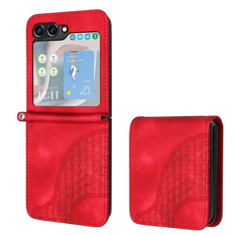 YX0060 Elephant Head Embossed Phone Leather Case with Lanyard, For Samsung Galaxy Z Fold5 5G, For Samsung Galaxy Z Flip5 5G, For Samsung Galaxy Z Fold4 5G, For Samsung Galaxy Z Flip4 5G, For Samsung Galaxy Z Flip3 5G, For Samsung Galaxy Z Fold3 5G
