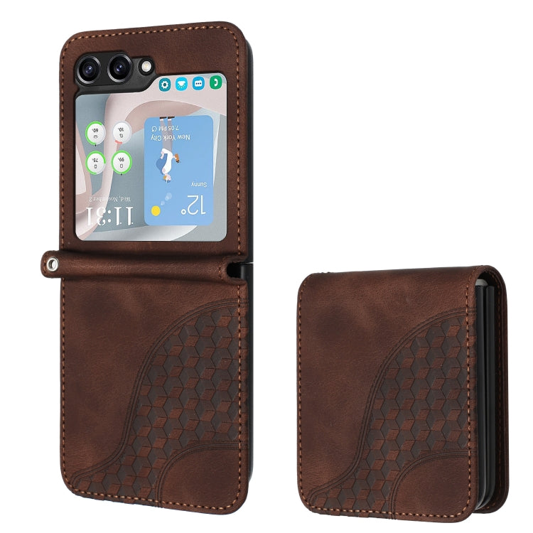YX0060 Elephant Head Embossed Phone Leather Case with Lanyard, For Samsung Galaxy Z Fold5 5G, For Samsung Galaxy Z Flip5 5G, For Samsung Galaxy Z Fold4 5G, For Samsung Galaxy Z Flip4 5G, For Samsung Galaxy Z Flip3 5G, For Samsung Galaxy Z Fold3 5G