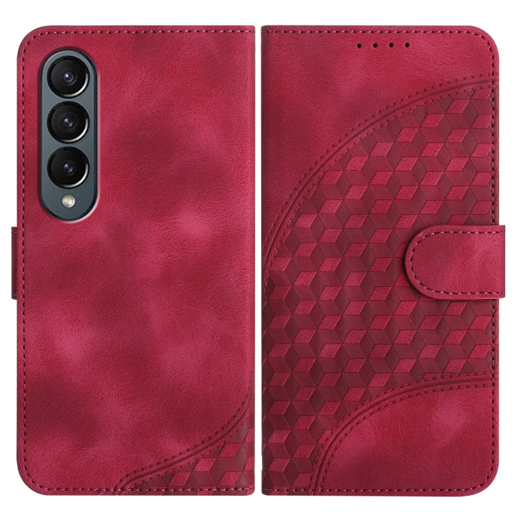 YX0060 Elephant Head Embossed Phone Leather Case with Lanyard, For Samsung Galaxy Z Fold5 5G, For Samsung Galaxy Z Flip5 5G, For Samsung Galaxy Z Fold4 5G, For Samsung Galaxy Z Flip4 5G, For Samsung Galaxy Z Flip3 5G, For Samsung Galaxy Z Fold3 5G