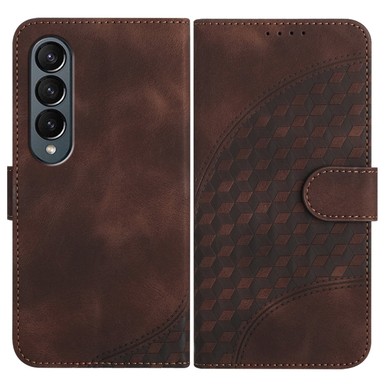 YX0060 Elephant Head Embossed Phone Leather Case with Lanyard, For Samsung Galaxy Z Fold5 5G, For Samsung Galaxy Z Flip5 5G, For Samsung Galaxy Z Fold4 5G, For Samsung Galaxy Z Flip4 5G, For Samsung Galaxy Z Flip3 5G, For Samsung Galaxy Z Fold3 5G