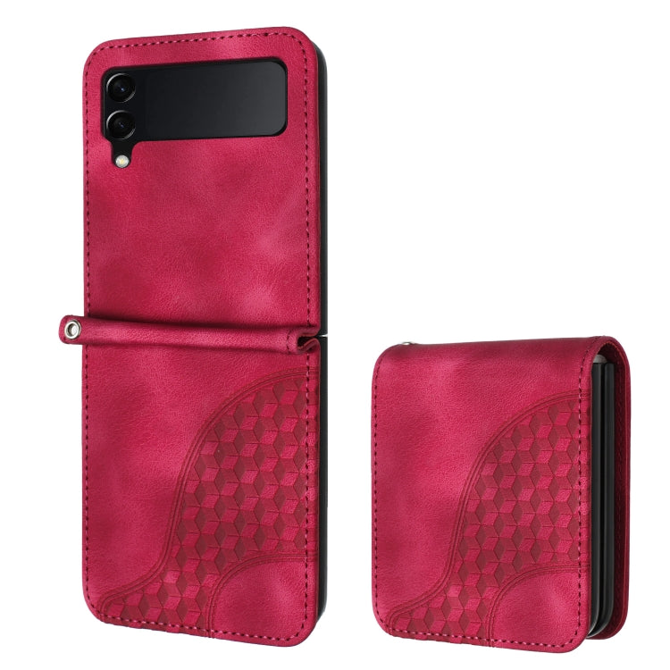 YX0060 Elephant Head Embossed Phone Leather Case with Lanyard, For Samsung Galaxy Z Fold5 5G, For Samsung Galaxy Z Flip5 5G, For Samsung Galaxy Z Fold4 5G, For Samsung Galaxy Z Flip4 5G, For Samsung Galaxy Z Flip3 5G, For Samsung Galaxy Z Fold3 5G