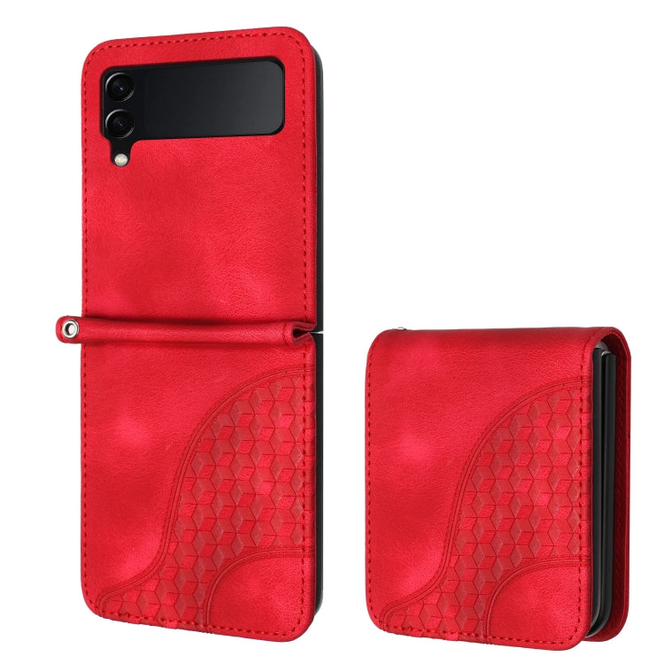 YX0060 Elephant Head Embossed Phone Leather Case with Lanyard, For Samsung Galaxy Z Fold5 5G, For Samsung Galaxy Z Flip5 5G, For Samsung Galaxy Z Fold4 5G, For Samsung Galaxy Z Flip4 5G, For Samsung Galaxy Z Flip3 5G, For Samsung Galaxy Z Fold3 5G