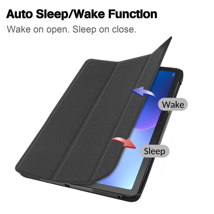 3-folding Leather Smart Tablet Case, For Lenovo Qitian K10 Pro 5G