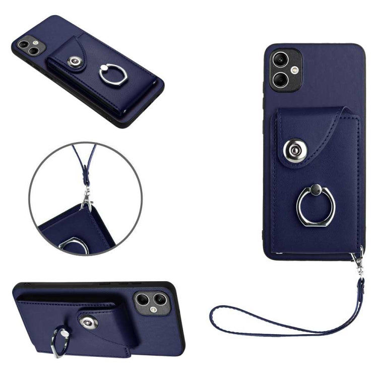 Organ Card Bag Ring Holder PU Phone Case with Lanyard, For Samsung Galaxy A25 5G Global, For Samsung Galaxy S23 FE 5G, For Samsung Galaxy A24 4G, For Samsung Galaxy A04e 4G/M04 4G/F04 4G, For Samsung Galaxy A54 5G, For Samsung Galaxy S23 Ultra 5G      ...