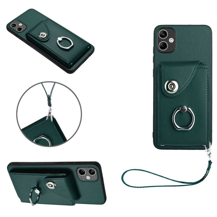 Organ Card Bag Ring Holder PU Phone Case with Lanyard, For Samsung Galaxy A55, For Samsung Galaxy A35, For Samsung Galaxy S24 Ultra 5G, For Samsung Galaxy S24+ 5G, For Samsung Galaxy S24 5G, For Samsung Galaxy A15 4G Global                             ...