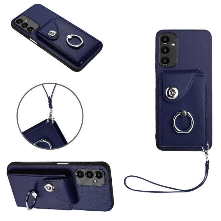 Organ Card Bag Ring Holder PU Phone Case with Lanyard, For Samsung Galaxy A55, For Samsung Galaxy A35, For Samsung Galaxy S24 Ultra 5G, For Samsung Galaxy S24+ 5G, For Samsung Galaxy S24 5G, For Samsung Galaxy A15 4G Global                             ...