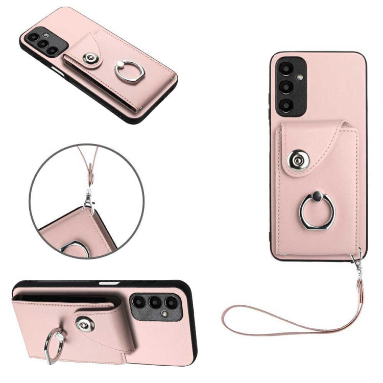 Organ Card Bag Ring Holder PU Phone Case with Lanyard, For Samsung Galaxy A55, For Samsung Galaxy A35, For Samsung Galaxy S24 Ultra 5G, For Samsung Galaxy S24+ 5G, For Samsung Galaxy S24 5G, For Samsung Galaxy A15 4G Global                             ...